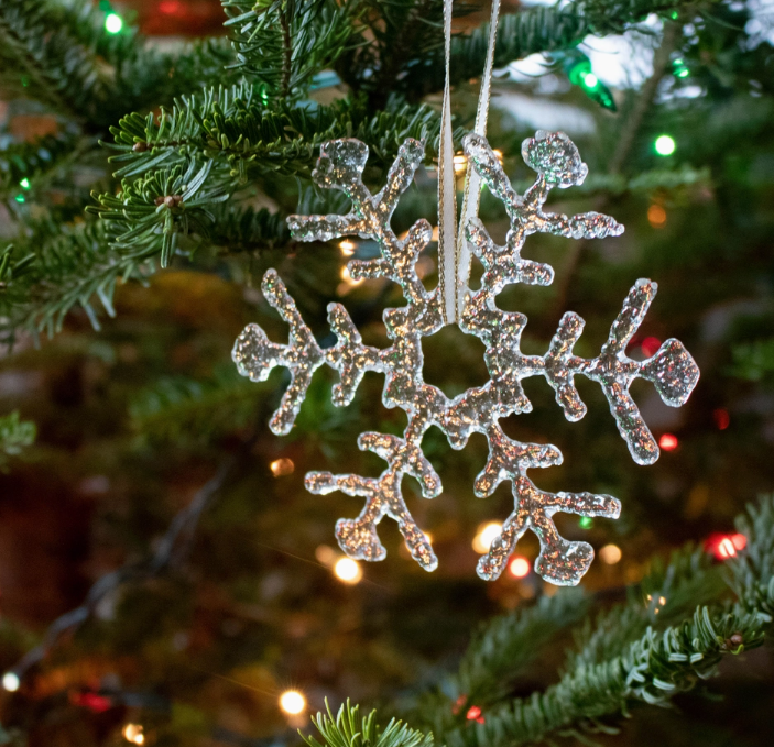 Icy Glass Snowflake Ornament