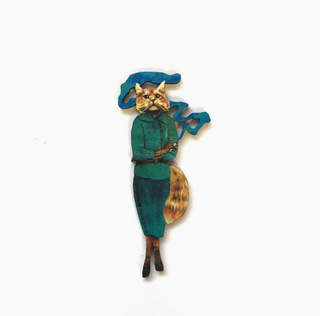 Wooden Collage Christmas Ornament - Cannabis Cat