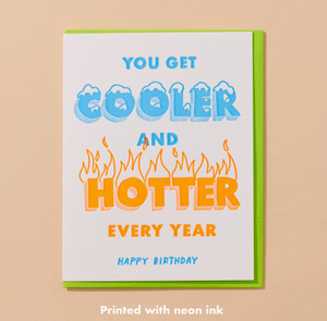 cooler / hotter birthday card - AH5