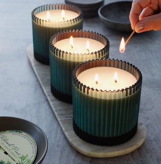 Roland Pine Double Wick Ribbed Candle - 14oz