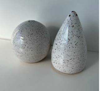 Ceramic Salt and Pepper Shaker Set in White