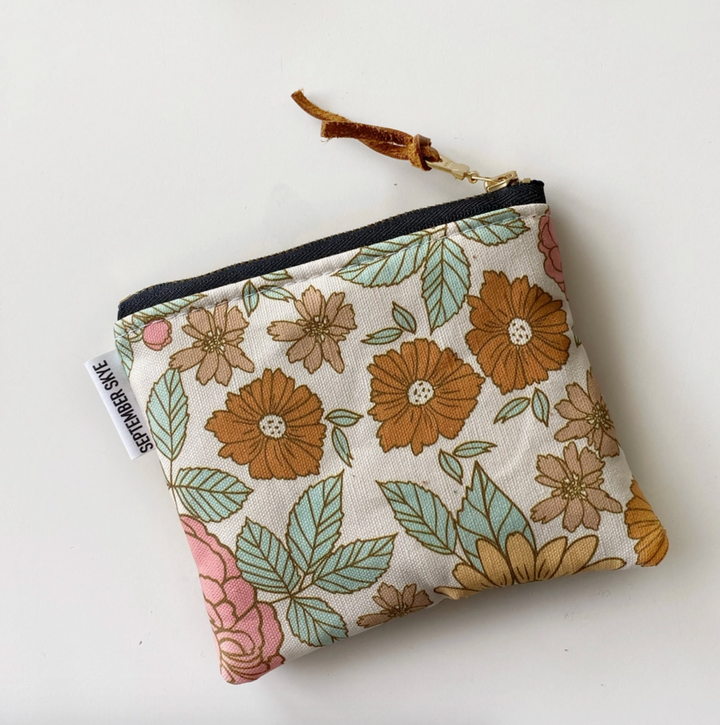 Small Square Pouch - Golden Girl Floral