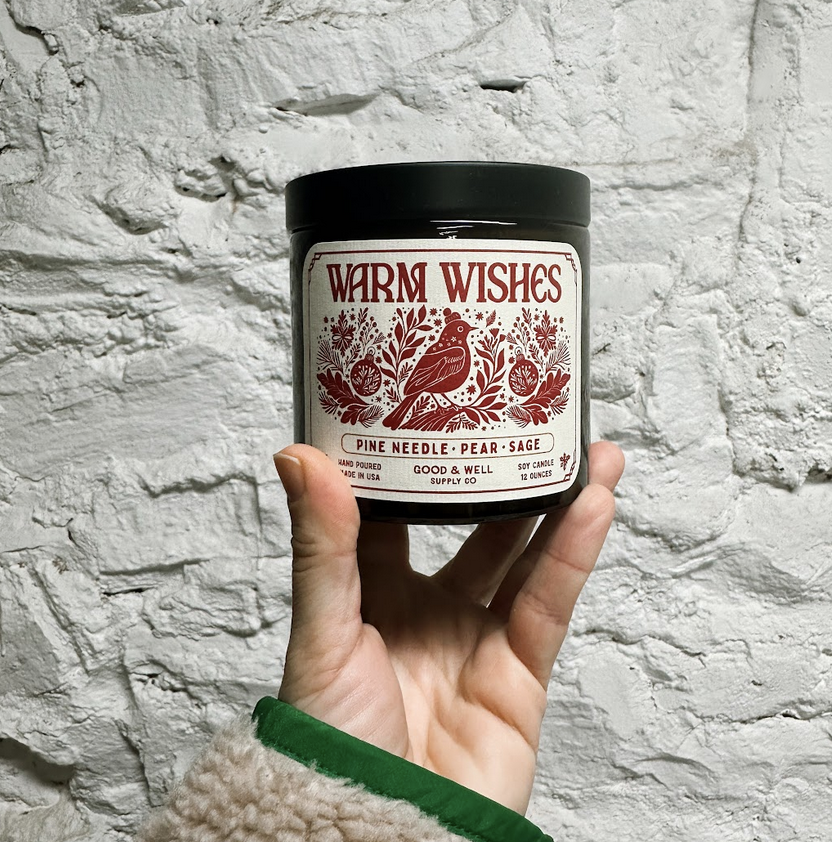 Warm Wishes     Holiday Candle
