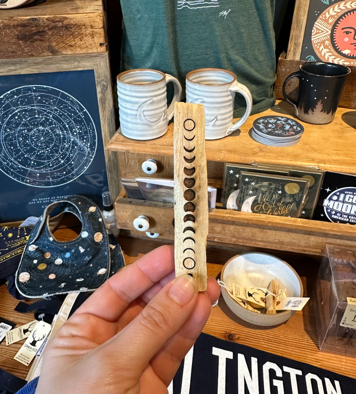 Moon Phases Laser-Engraved Palo Santo