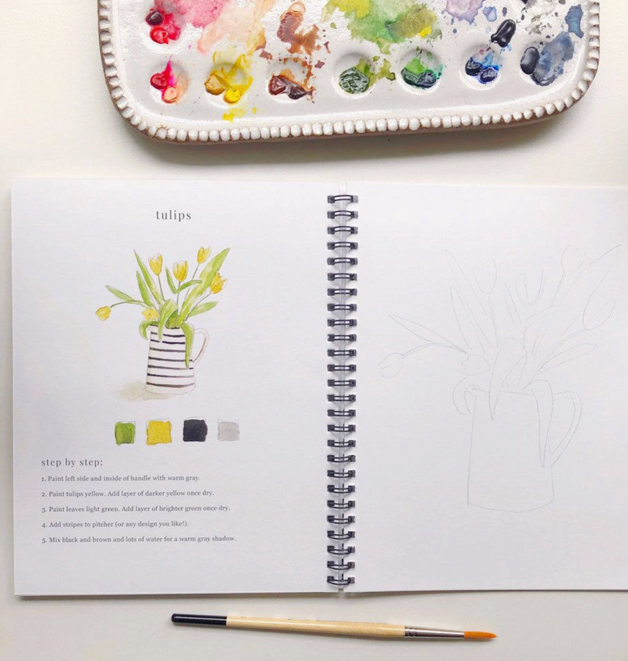 Flowers Watercolors Workbook