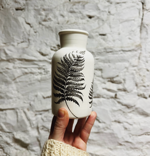 LAURA ZINDEL CERAMIC FERNS JAR - Small