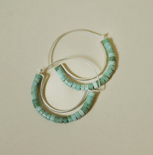 Beaded Temple Hoop Earrings
