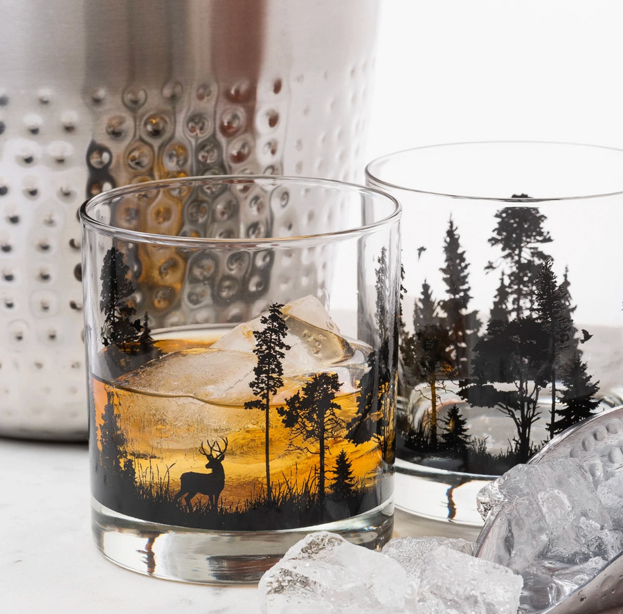 Forest Animals Whiskey Glass