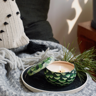 Roland Pine Large Tin Candle