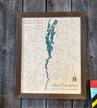 Rustic Lake Champlain Wall Hanging - 14x18