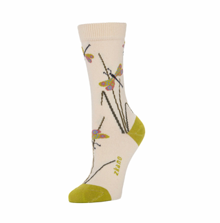Dragonflies Natural Women's Crew Socks