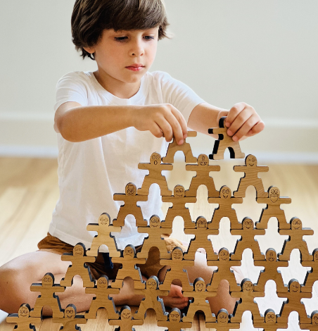 Wooden Stacking Dudes Toy - 20 piece