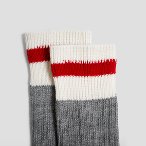 Merino Mountain Socks - Red Stripe