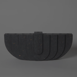 Black Terrazzo Concrete Menorah