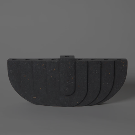 Black Terrazzo Concrete Menorah