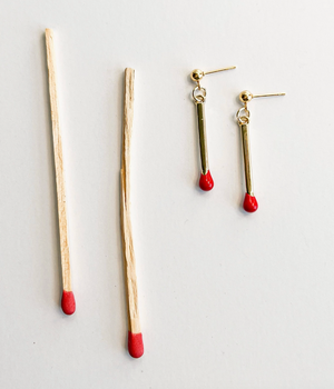 Matchstick Earrings - 18k Gold Plated