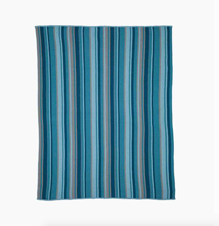 Mod Stripes Throw Blanket - Aluminum/Rain/Vapor/Teal