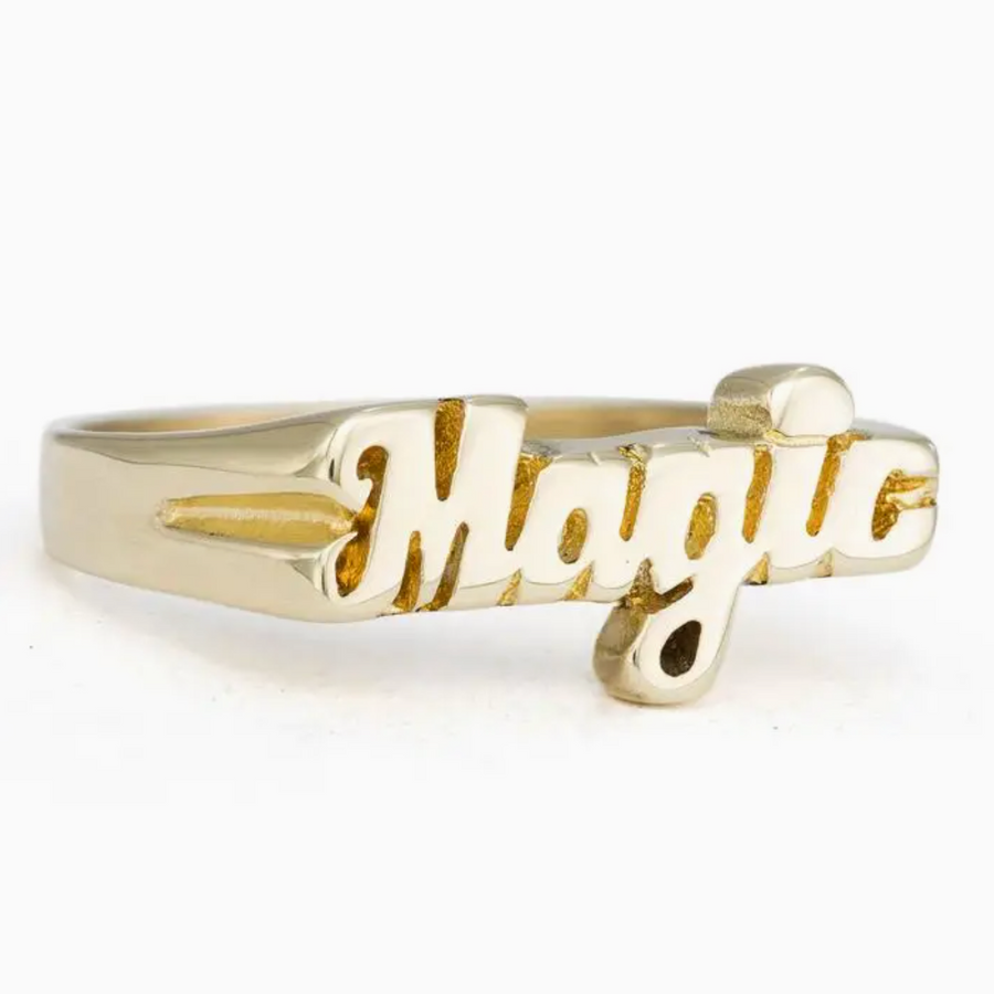 Hand-Carved Magic Ring - Brass