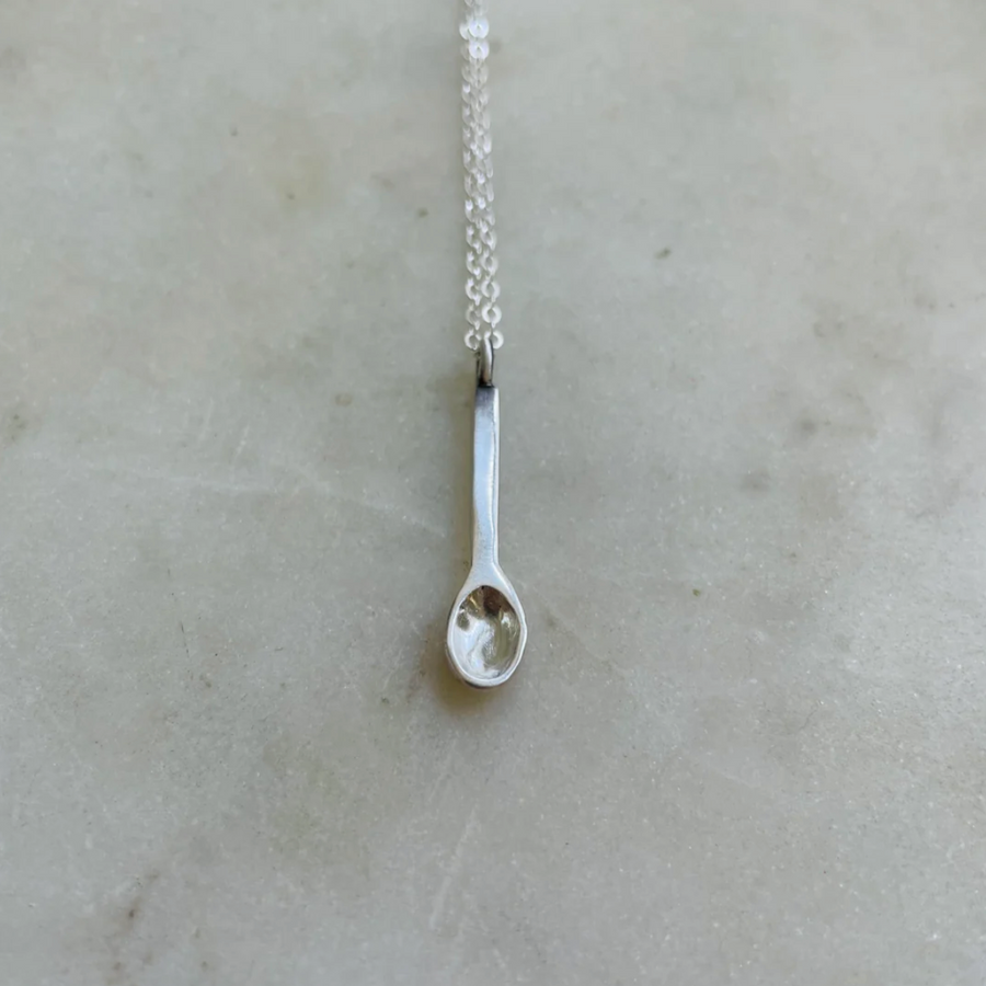 Spoon Pendant Necklace - Sterling Silver 18"
