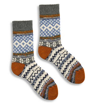 Fair Isle Wool Cashmere Socks - Pumpkin