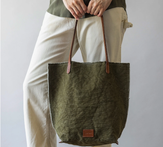 Hana Canvas Tote Bag - Olive