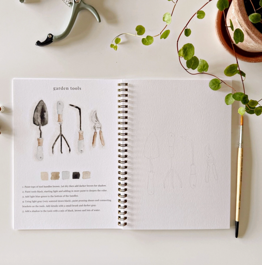 Garden Watercolors Workbook