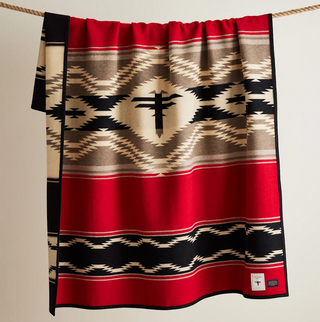 Pendleton American Indian College Fund Twin Jaquard Blanket - Water Red Multi ZE788