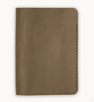 Leather Passport Cover - Olive