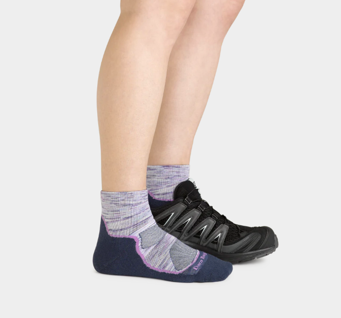 Darn Tough Women's Light Hiker Quarter Lightweight Hiking Sock - Cosmic Purple 1987