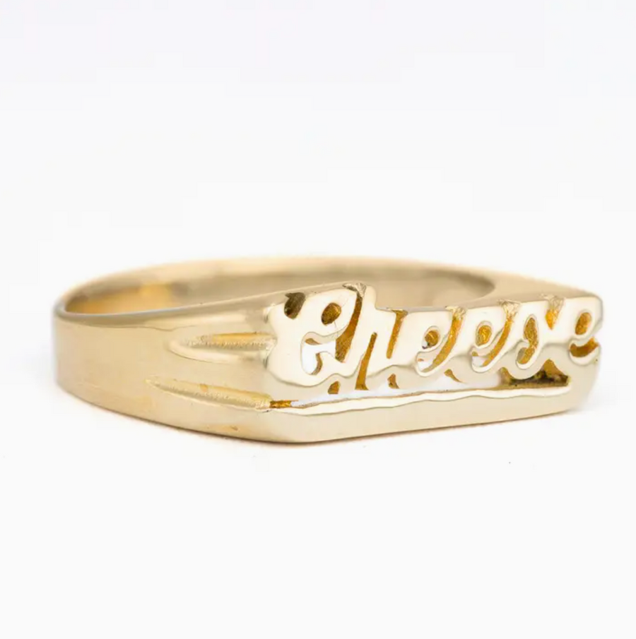 Hand-Carved Cheese Ring - Brass