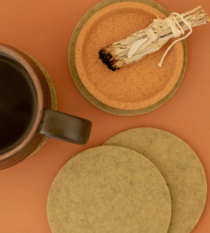 Round Felt Coasters - Sage Green