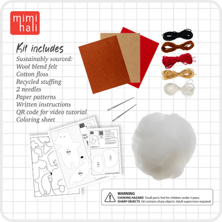 Fox and Mushroom Wool Felt Sewing Kit