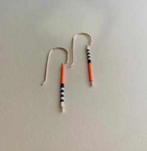 Twig Seed Bead Dangle Earrings