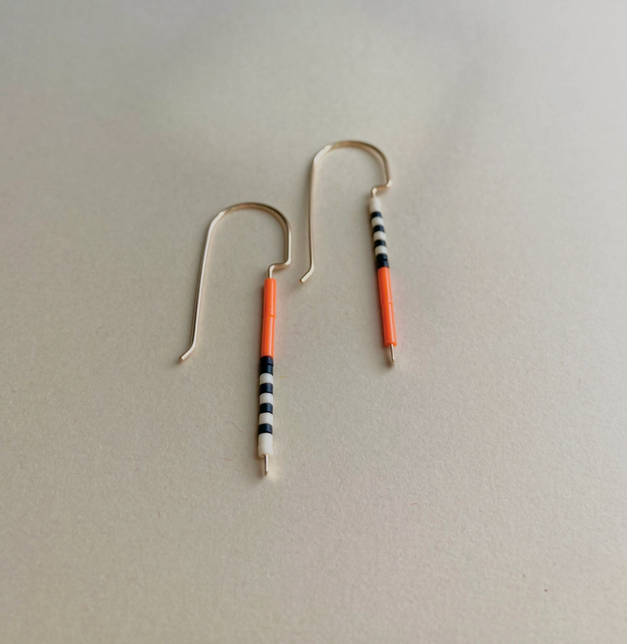 Twig Seed Bead Dangle Earrings