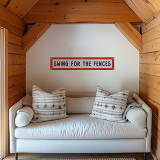 Benoit's Design Co Swing For The Fences Felt Banner Red