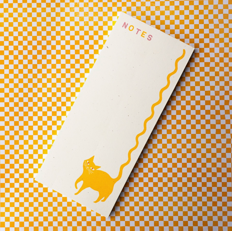 Squiggle Tail Cat Risograph Notepad