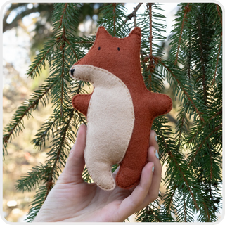 Fox and Mushroom Wool Felt Sewing Kit