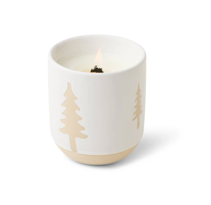 Cypress + Fir White Ceramic Tree Candle - 8.5 oz.