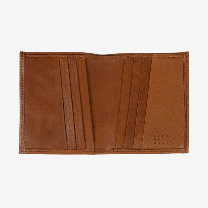 Leather Compact Wallet Slanted Pocket - Seven Hills Umber