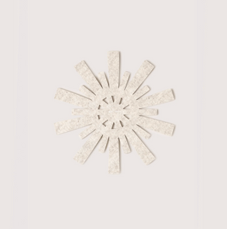 Merino Felt Starburst Trivet - Heather White