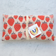 Load image into Gallery viewer, Weighted Lavender Scented Eye Pillow - Giant Strawberries/ Natural Canvas
