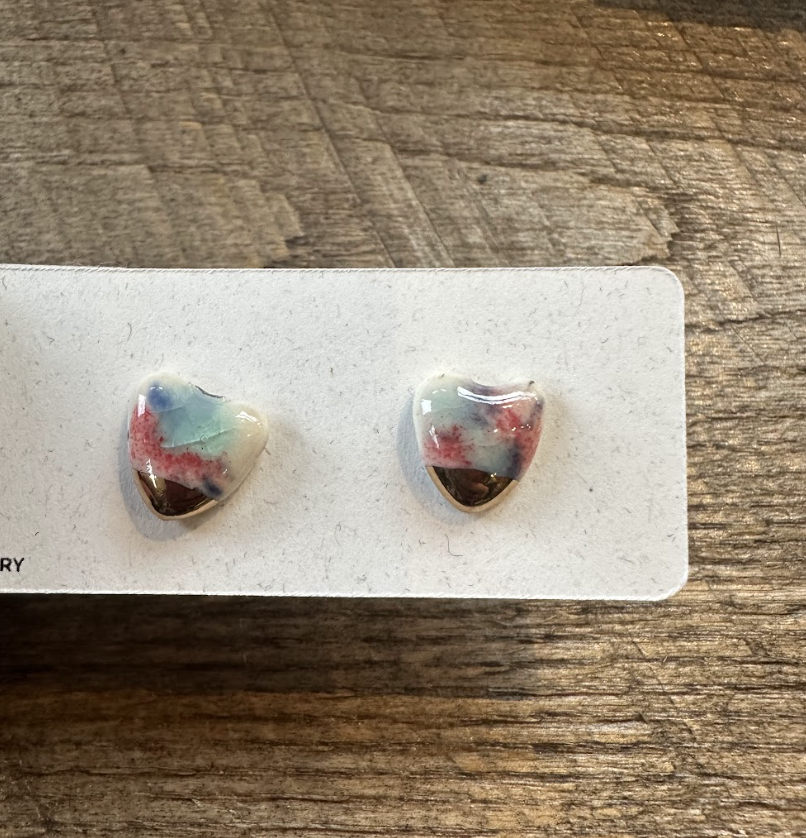 Confetti Heart Stud Earrings