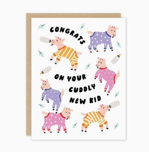 cuddly goats baby card - PO4