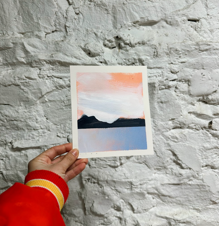 Charlotte Dworshak Original Acrylic Painting on Paper - Lake Champlain 6x7