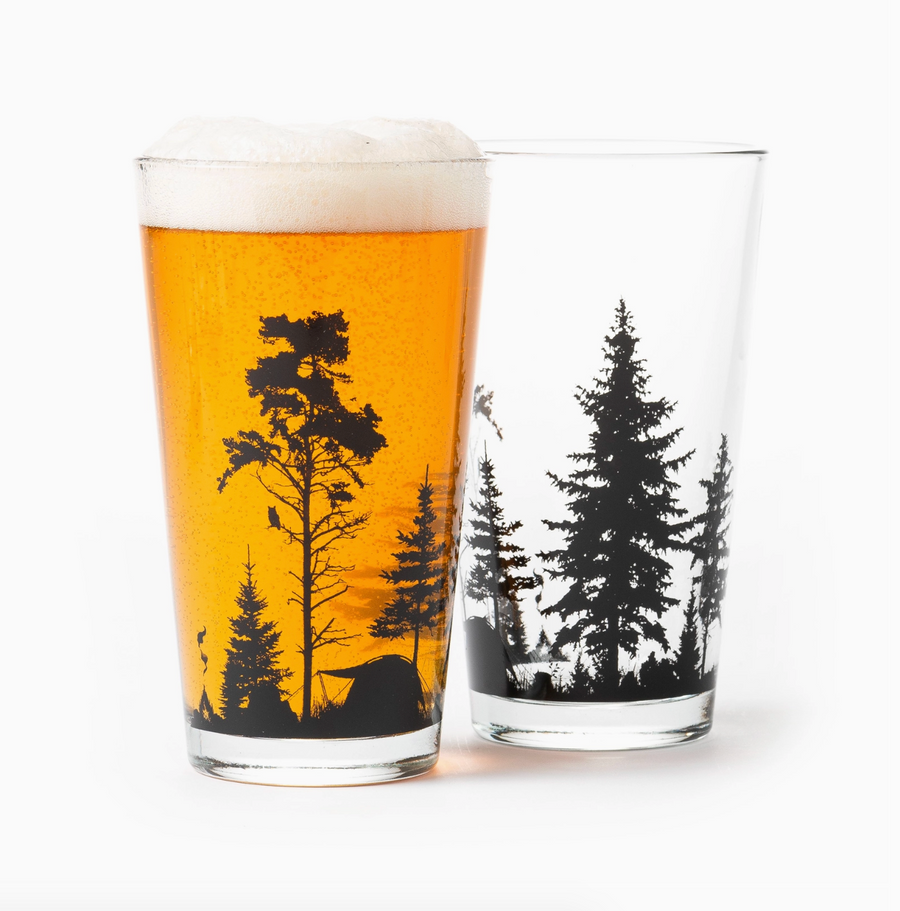 Mountain Camping Pint Glass