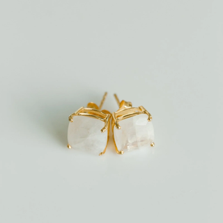 Emmy Studs - Rainbow Moonstone