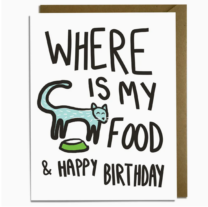 cat food birthday card - KF5