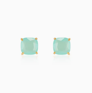 Emmy Studs - Aqua Chalcedony