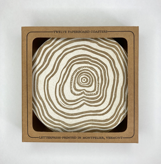 Linocut Tree Ring Coasters