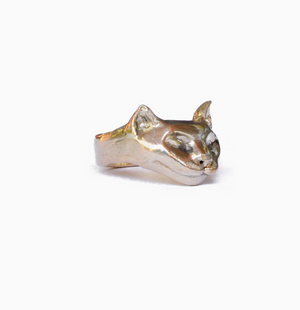 Sage Cat Ring Brass